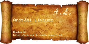 Andrási Líviusz névjegykártya